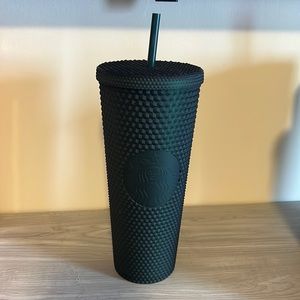 Starbucks Winter 2022 Dark Green Emerald Soft Touch Venti Studded 24oz Tumbler